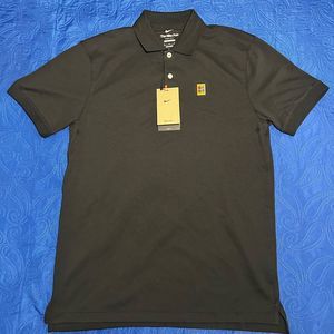 Men’s Nike Court Tennis Polo Dri-Fit DA4379-010 Black Size Medium Slim Fit NEW